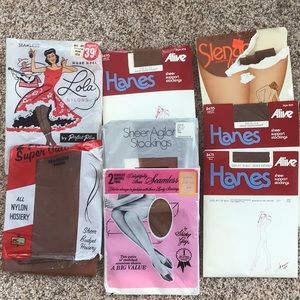 Vintage Pantyhose Nylons- Sheer Stockings 8 Pkgs.